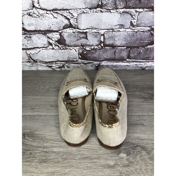 Sam Edelman Lior Beige Leather Horsebit Almond Toe Slip On Flats Women Sz 7M US - Picture 5 of 16